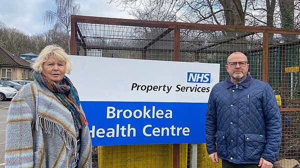Jos Clark and Andrew Varney at Brooklea Health Centre