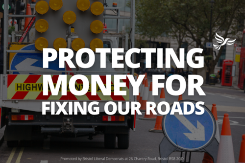 Graphic saying Protecting Money for Fixing Our Roads