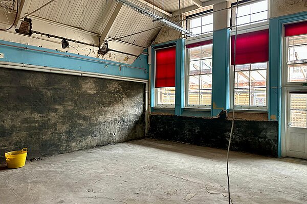 Interior shot of the ongoing work of the school.