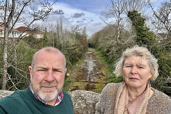 Andrew and Jos overlooking the Brislington greenway area