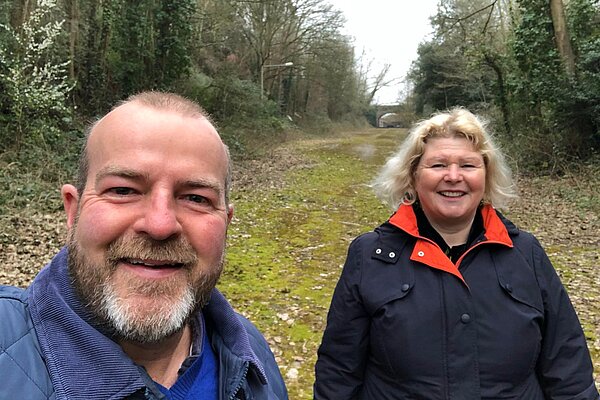 Andrew and Jos on Brislington greenway